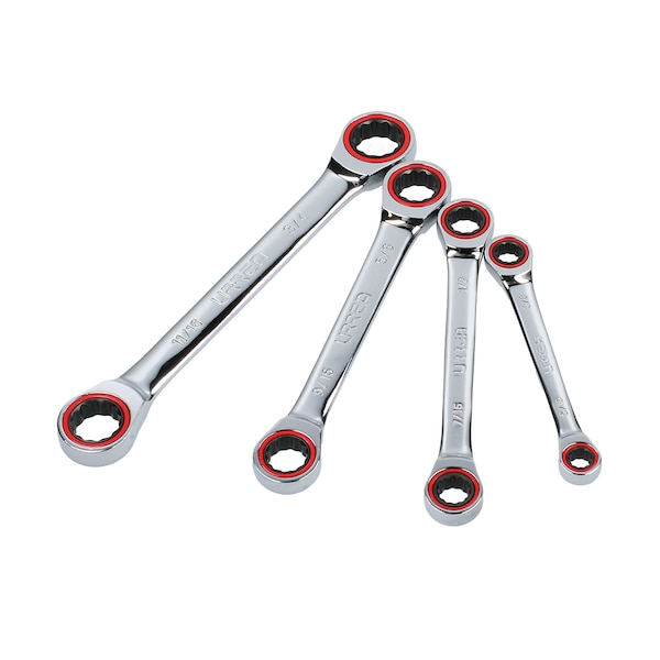 12-Point Box-end Ratcheting Wrenches Set of 4 pieces (inches).